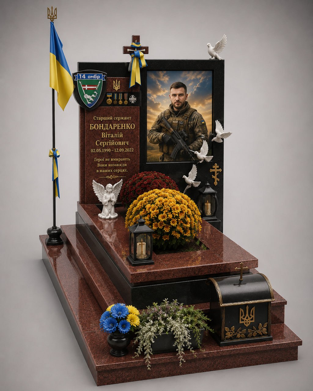 Встановлення гранітного пам'ятника на могилу, Луцьк